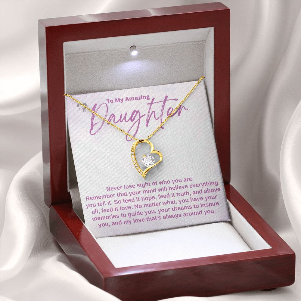 Daughter - Hope Truth & Love - Heart Necklace HGF#182FL Jewelry 18k Yellow Gold Finish Luxury Box 