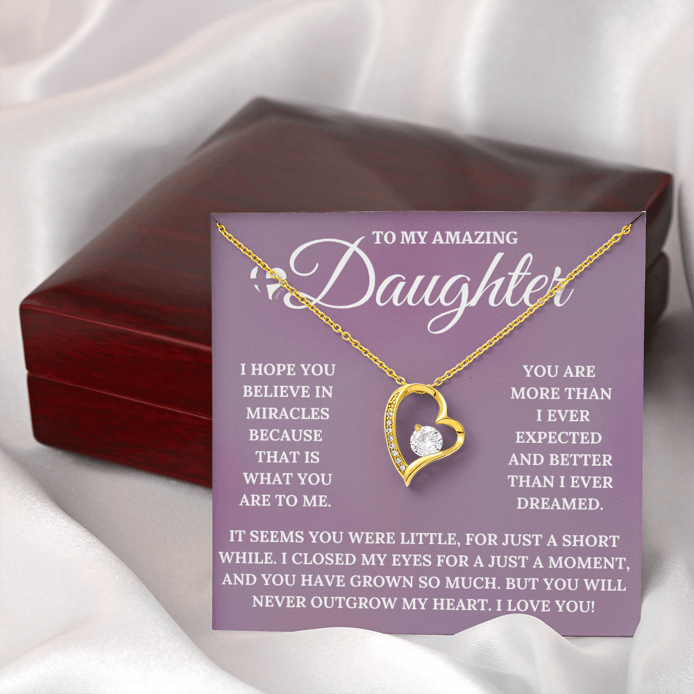 Daughter - My Miracle - Forever Love Heart Necklace HGF#126FL Jewelry 