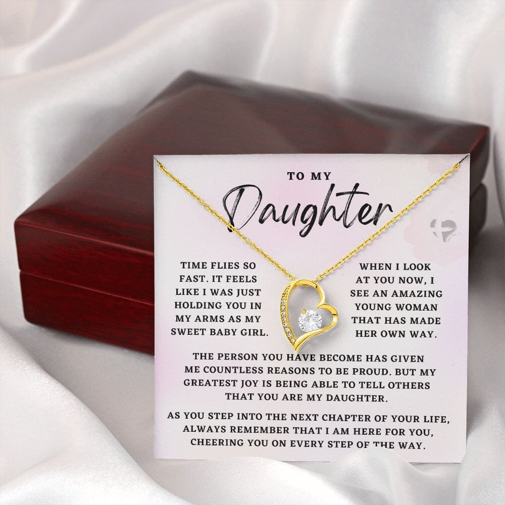 Daughter - Graduation Heart Necklace - HGF#262 Jewelry 18k Yellow Gold Finish Luxury Box 