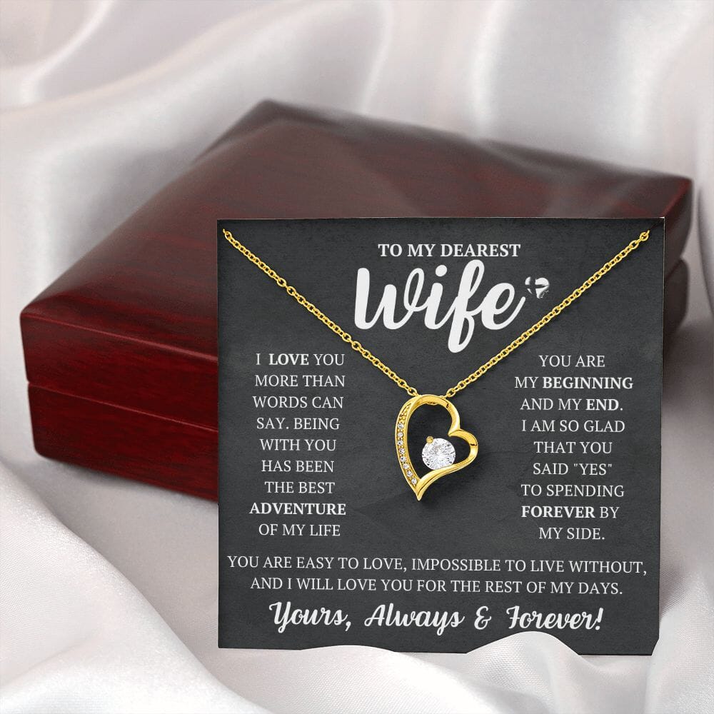 Dearest Wife - More Than Words - Forever Love Heart Necklace HGF#252FL Jewelry 