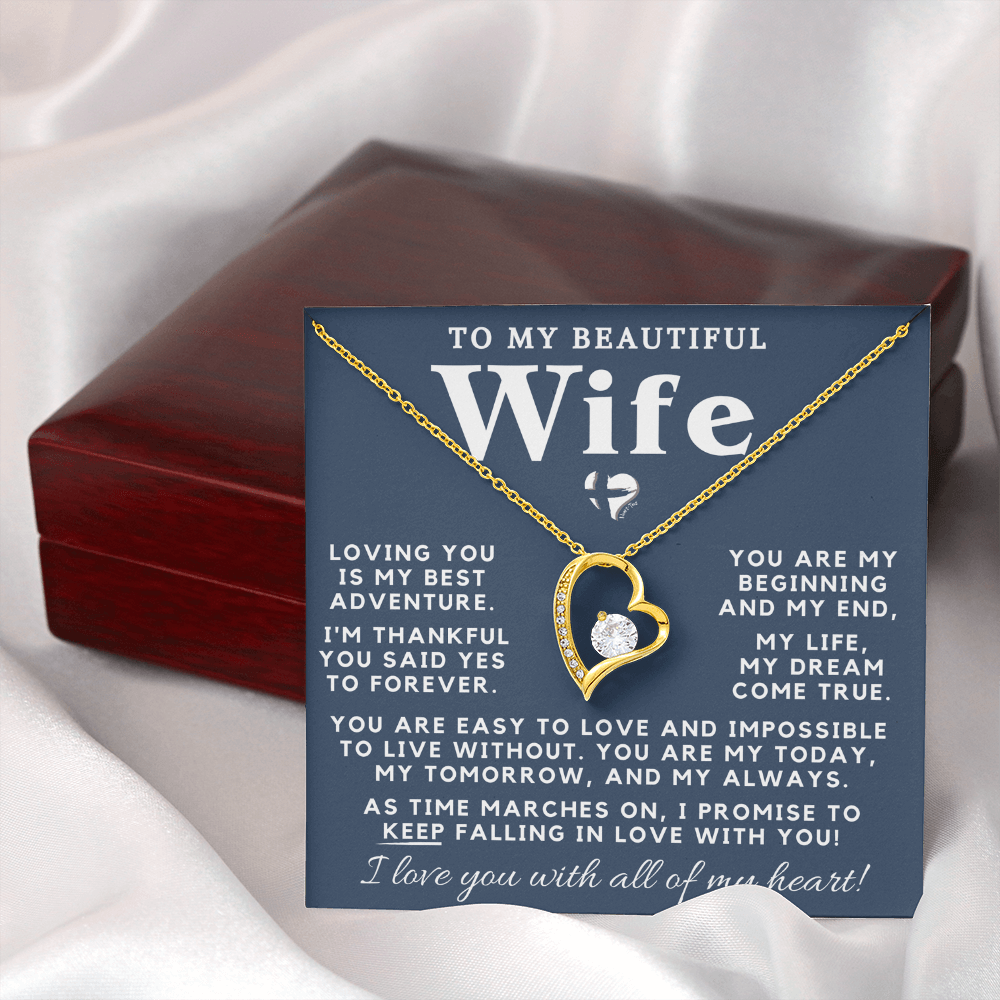 Wife - My Dream Come True - Forever Love Heart Necklace HGF#98FLcb-2 Jewelry 