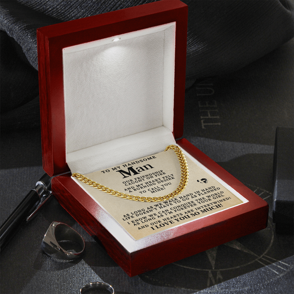 My Man Conquer The World Tan 76CCtan Cuban Chain Jewelry 