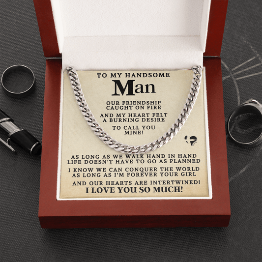My Man Conquer The World Tan 76CCtan Cuban Chain Jewelry 