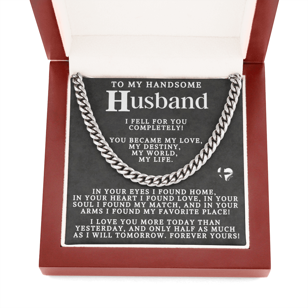 To Husband - My Love My Destiny My Life - Cuban Chain 80CCablk Jewelry Cuban Link Chain (Stainless Steel) 