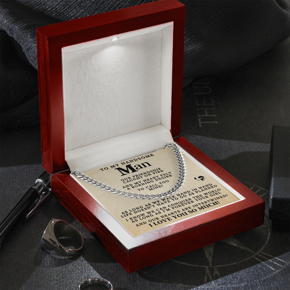 My Man Conquer The World Tan 76CCtan Cuban Chain Jewelry 
