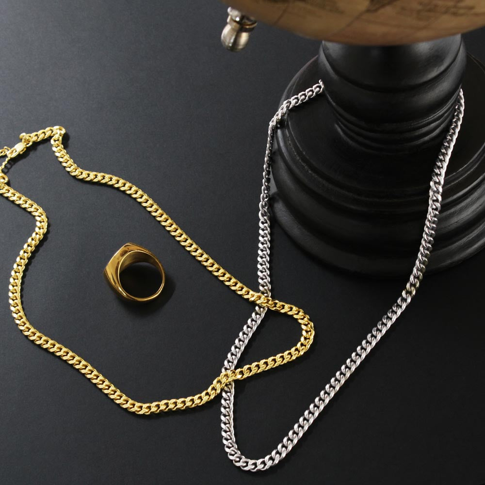Men's Gold & Silver Cuban Link Chain Necklaces