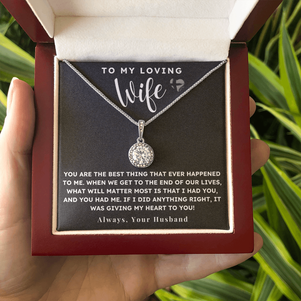 To My Wife - What Matters Most - Eternal Hope HGF93EHb Jewelry Mahogany Style Luxury Box 