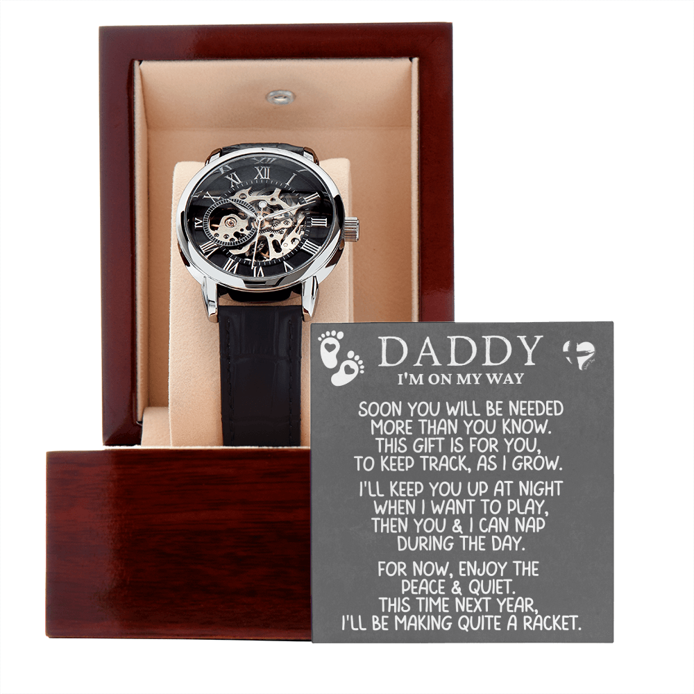 Dad To Be - I'm On My Way - From Baby Bump Openwork Watch #81OWaR Jewelry 