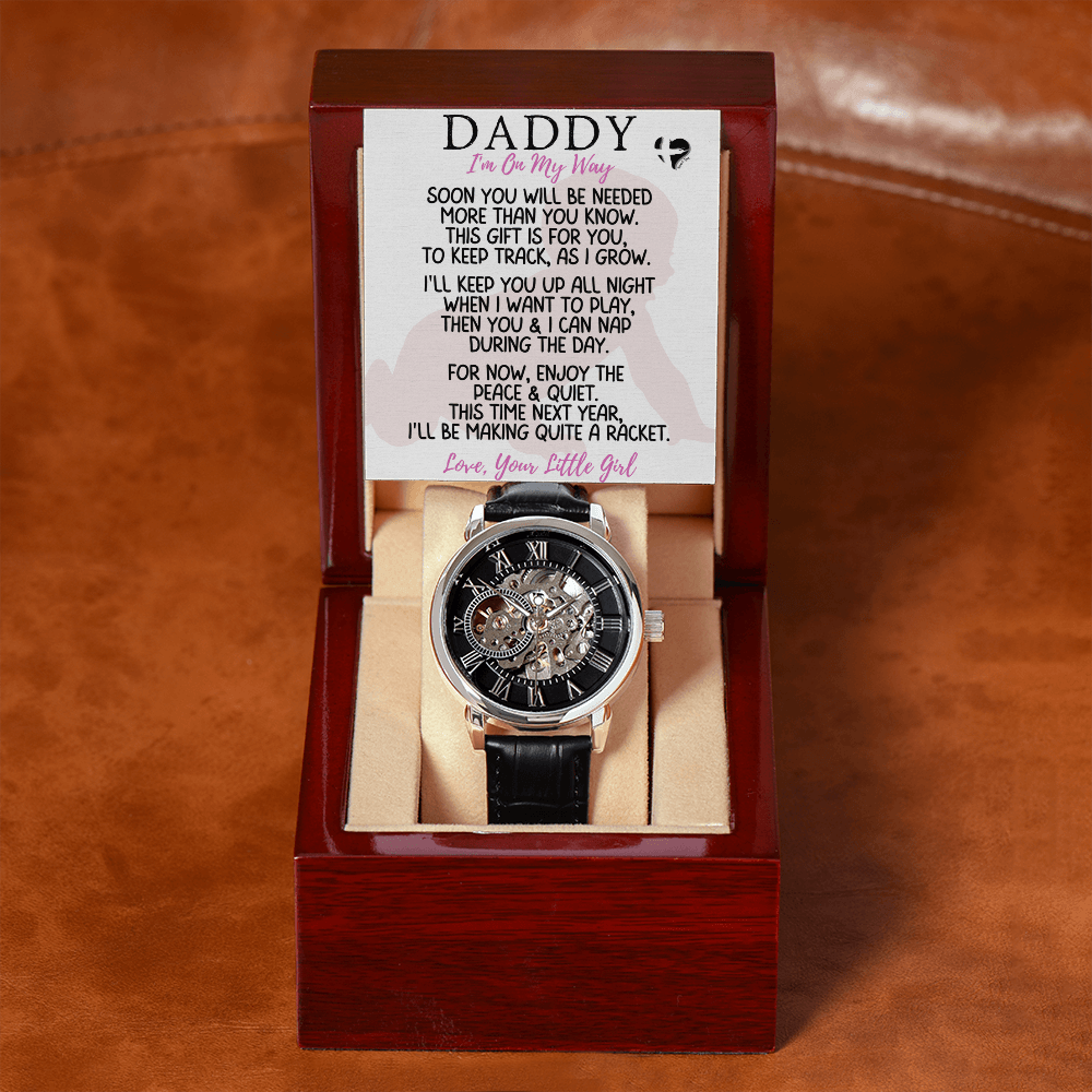 Daddy To Be - I'm On My Way - From Baby Girl Openwork Watch 81OWcR Jewelry 