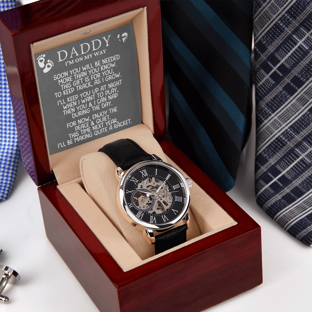 Dad To Be - I'm On My Way - From Baby Bump Openwork Watch #81OWaR Jewelry 