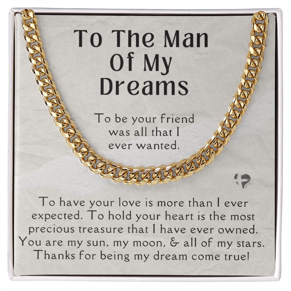 To The Man Of My Dreams - Cuban Chain Necklace HGF#169CC2 Jewelry 14K Gold Coated Standard Box 