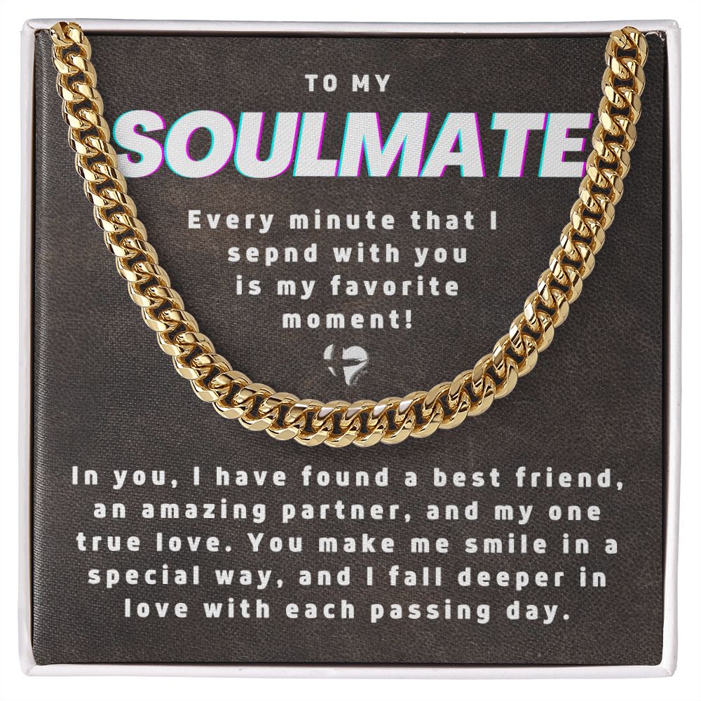 Soulmate - My Favorite Moments-Cuban Chain HGF#193CC To My Jewelry 14K Gold Coated Standard Box 
