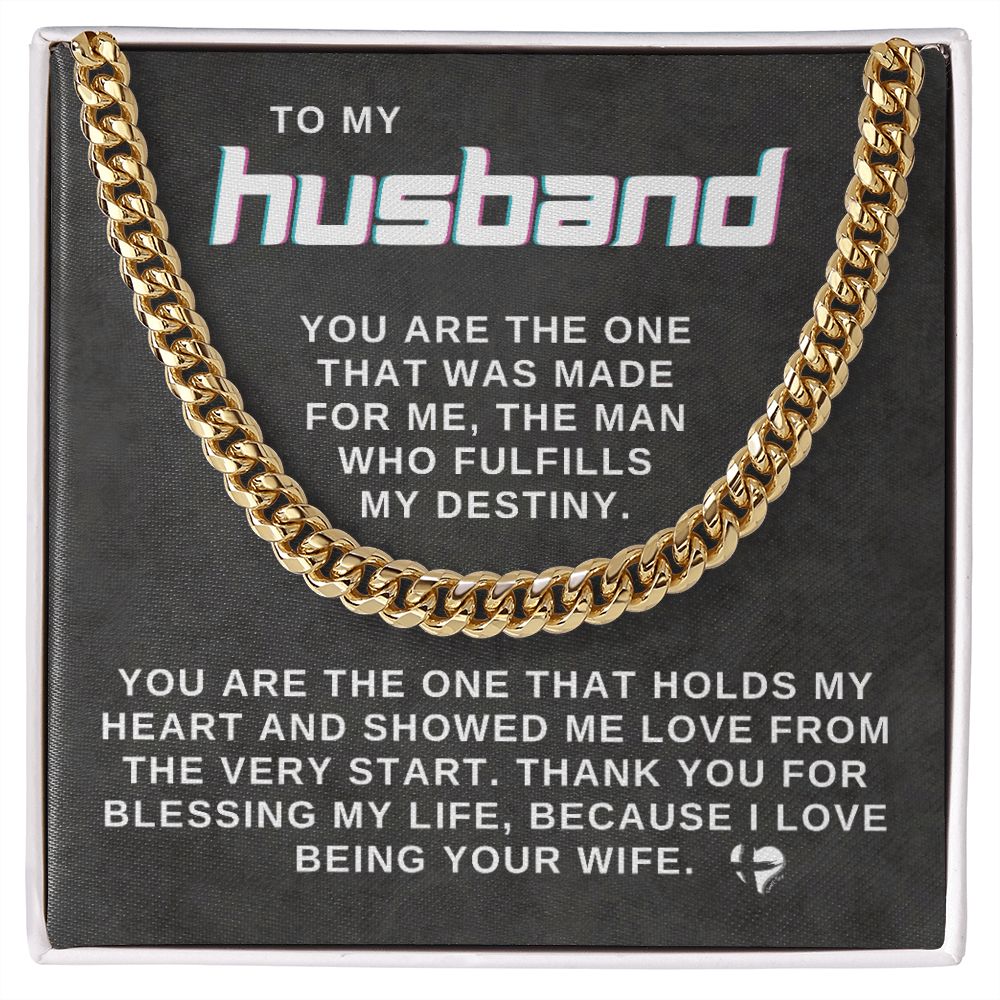 Husband - You're The One - Cuban Chain HGF#025CC2v3 Jewelry 14K Gold Coated Standard Box 