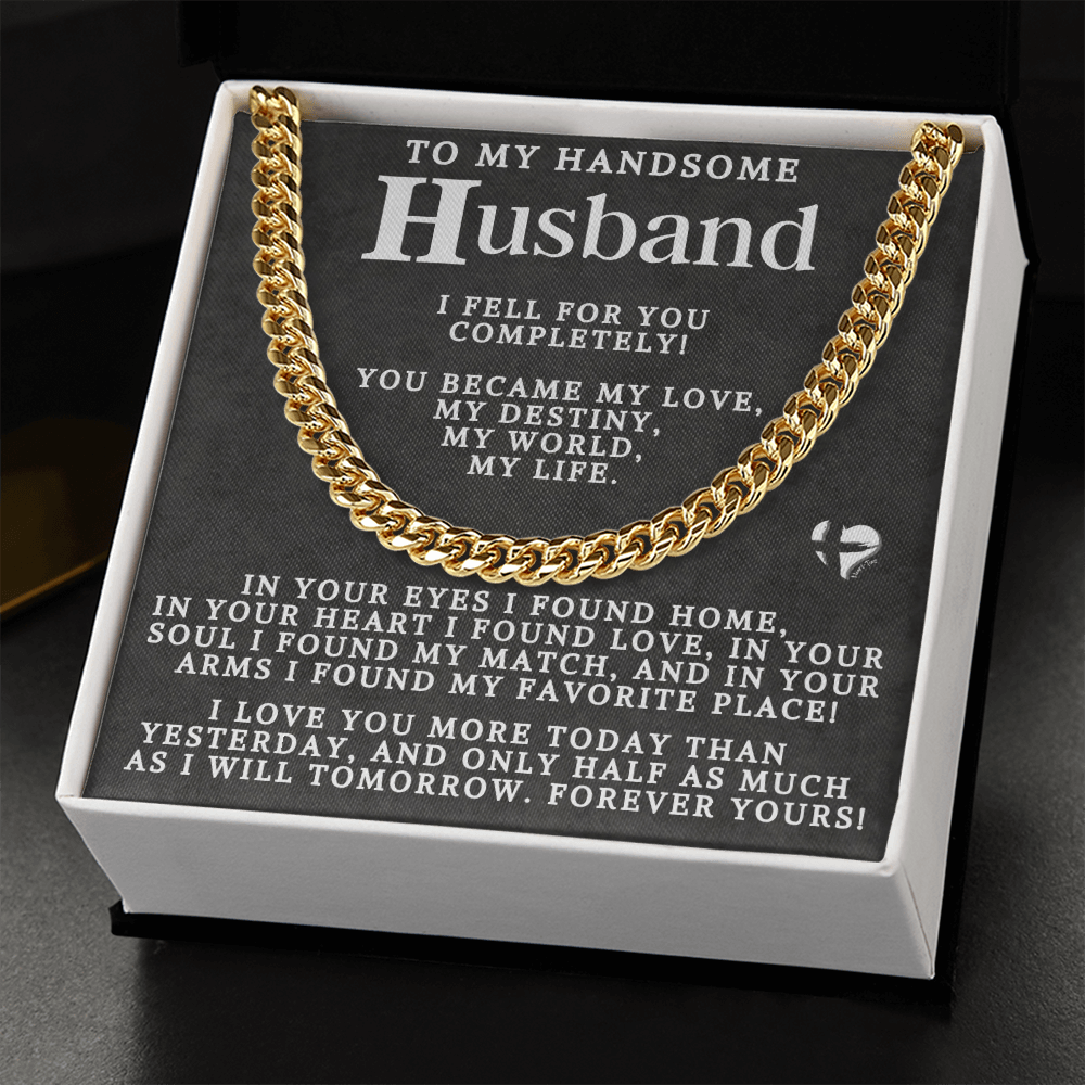 To Husband - My Love My Destiny Cuban Chain 2-80CCblk Jewelry 
