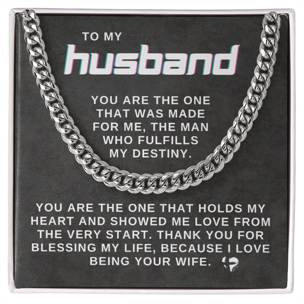 Husband - You're The One - Cuban Chain HGF#025CC2v3 Jewelry Stainless Steel Standard Box 