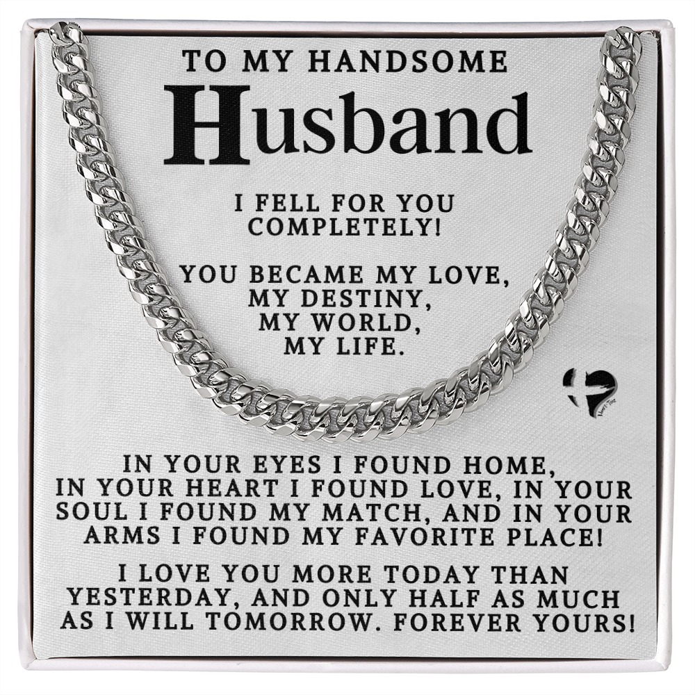 To Husband - My Love My Destiny Cuban Chain 2-80CCcMWte Jewelry Stainless Steel Standard Box 