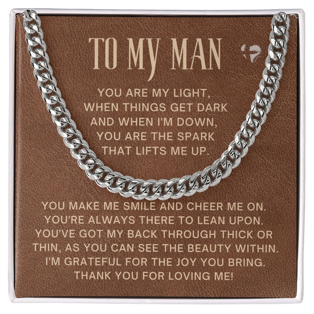 To My Man - The Spark In The Dark - Cuban Chain HGF#038RCC Jewelry Stainless Steel Standard Box 