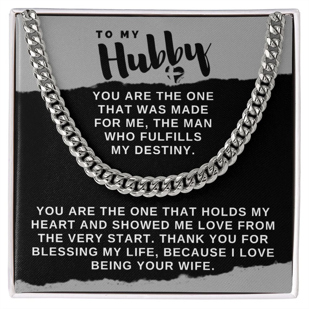 Hubby - You're The One - Cuban Chain Necklace HGF#025CC2v2 Jewelry Stainless Steel Standard Box 