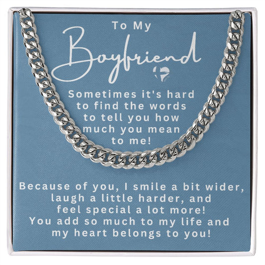 Boyfriend - My Heart Belongs To You - Cuban Chain HGF#191CC Jewelry Stainless Steel Standard Box 
