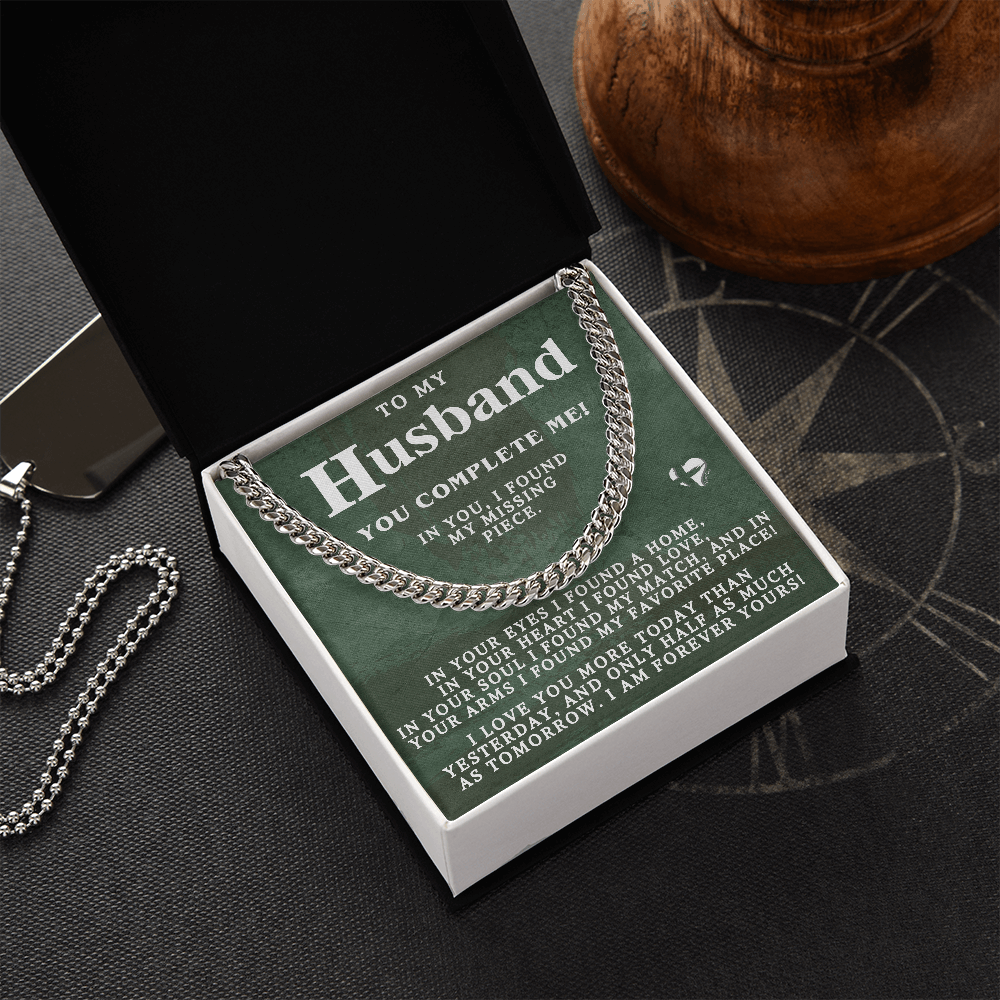 To My Husband - My Missing Piece - Cuban Chain Necklace 85CC2 Jewelry 