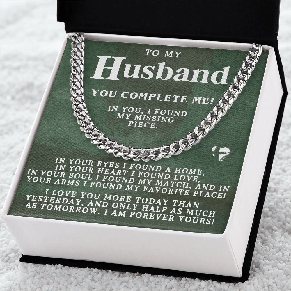 To My Husband - My Missing Piece - Cuban Chain Necklace 85CC2 Jewelry 