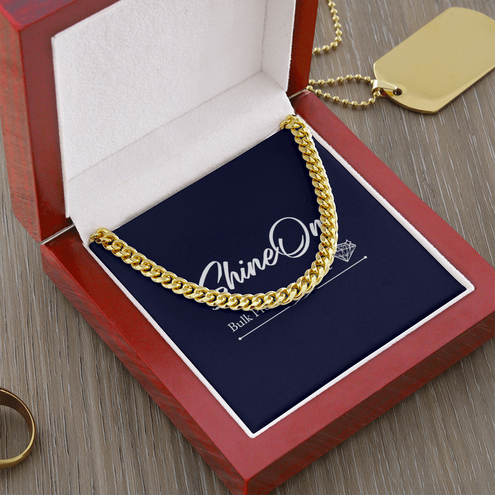 Cuban Chain 2 Jewelry 14K Gold Coated Luxury Box 