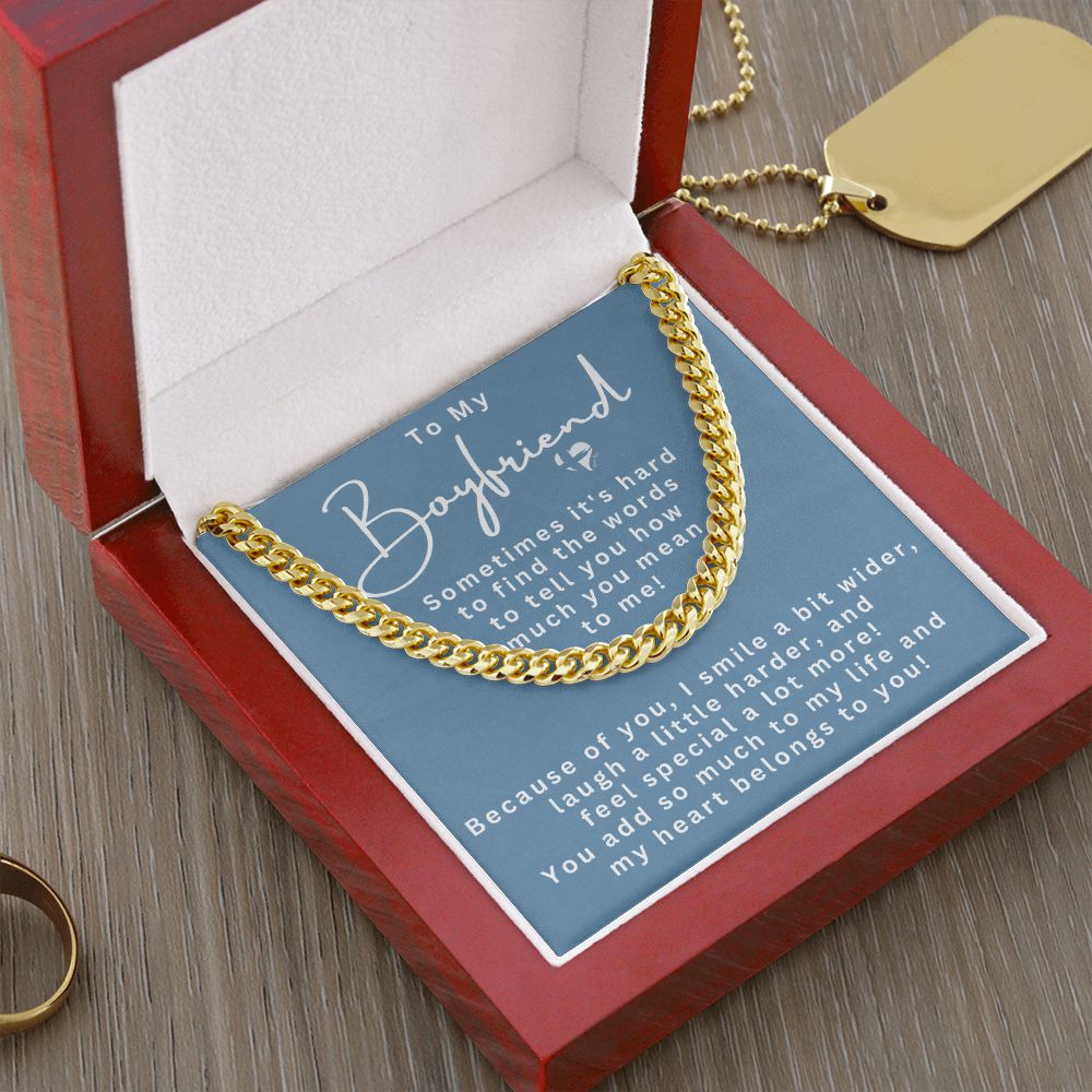 Boyfriend - My Heart Belongs To You - Cuban Chain HGF#191CC Jewelry 14K Gold Coated Luxury Box 