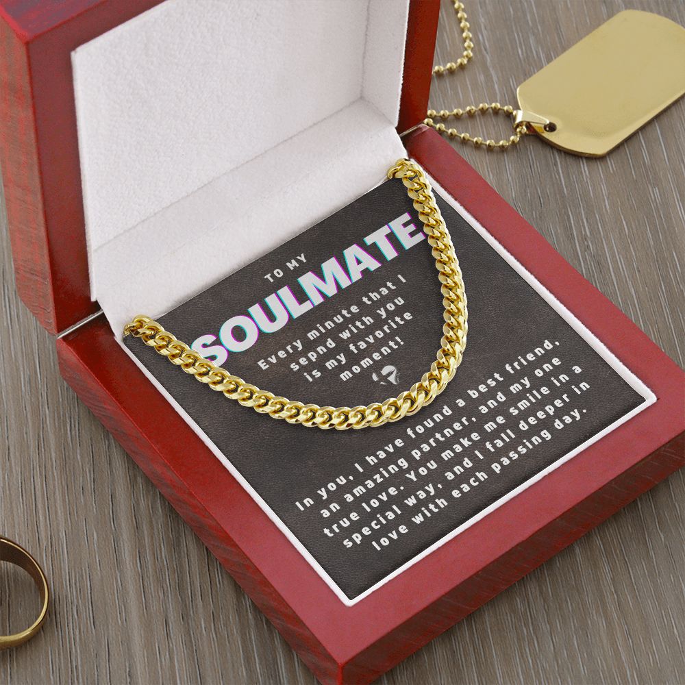 Soulmate - My Favorite Moments-Cuban Chain HGF#193CC To My Jewelry 14K Gold Coated Luxury Box 