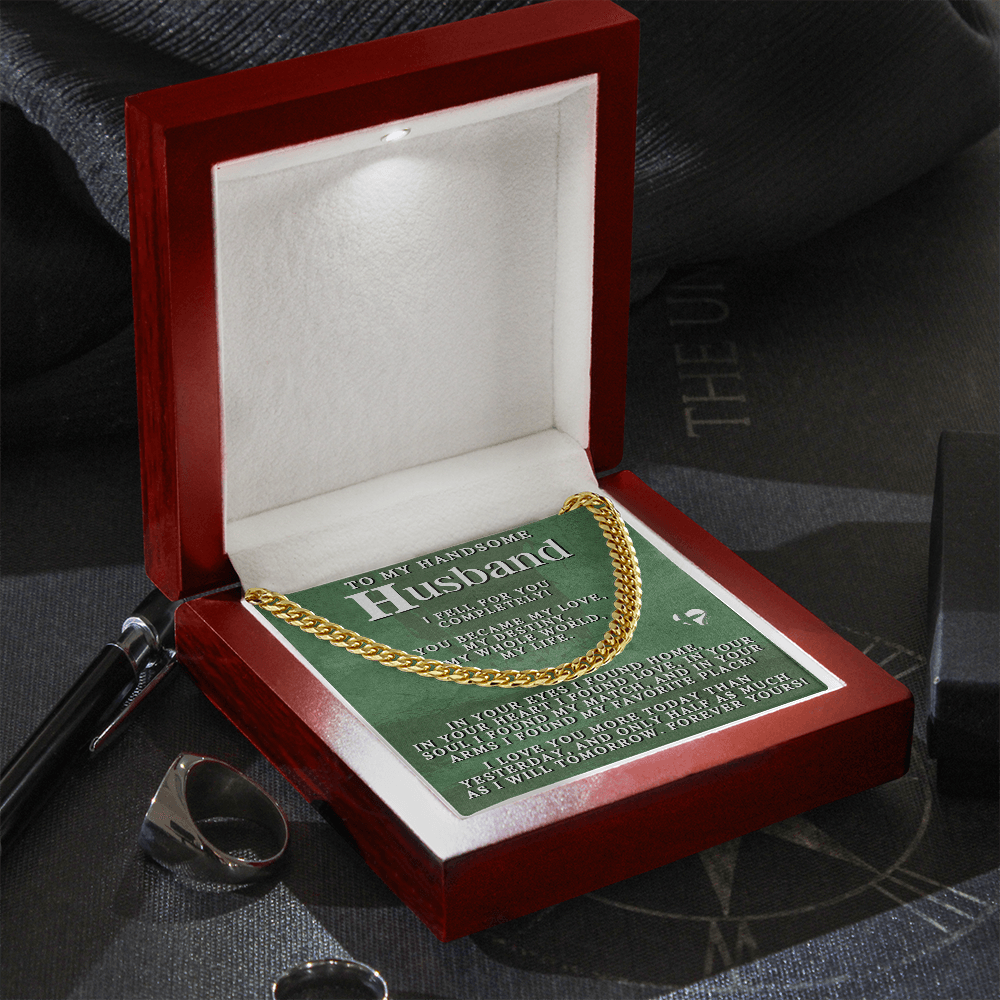 To Husband - My Love My Destiny Cuban Chain 2-80CCbGrn Jewelry 