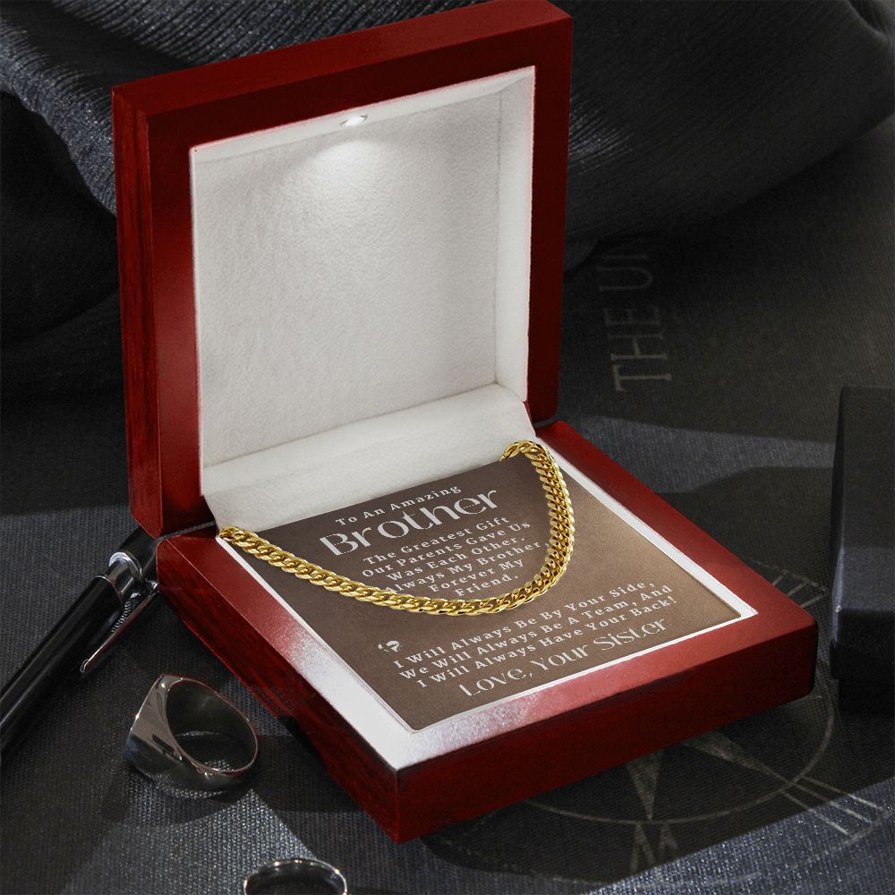 Amazing Brother - Greatest Gift - Cuban Chain HGF#168CC2 Jewelry 
