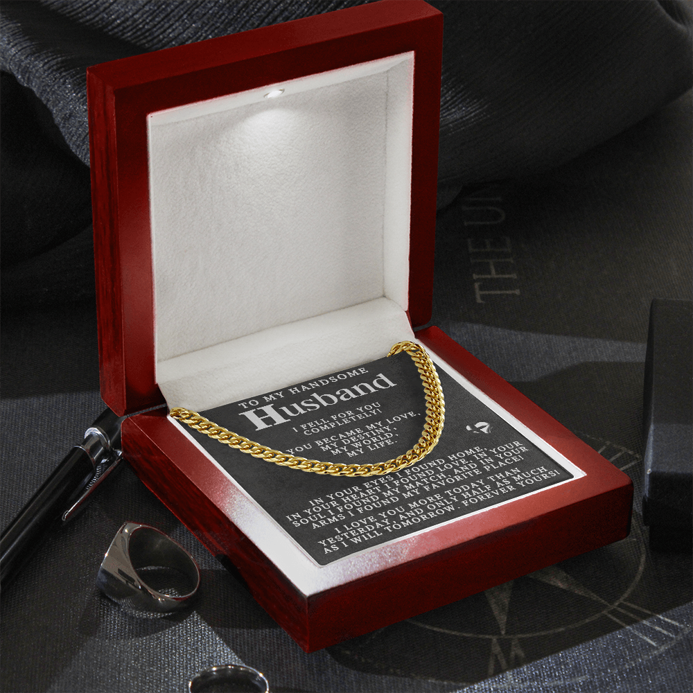 To Husband - My Love My Destiny Cuban Chain 2-80CCblk Jewelry 