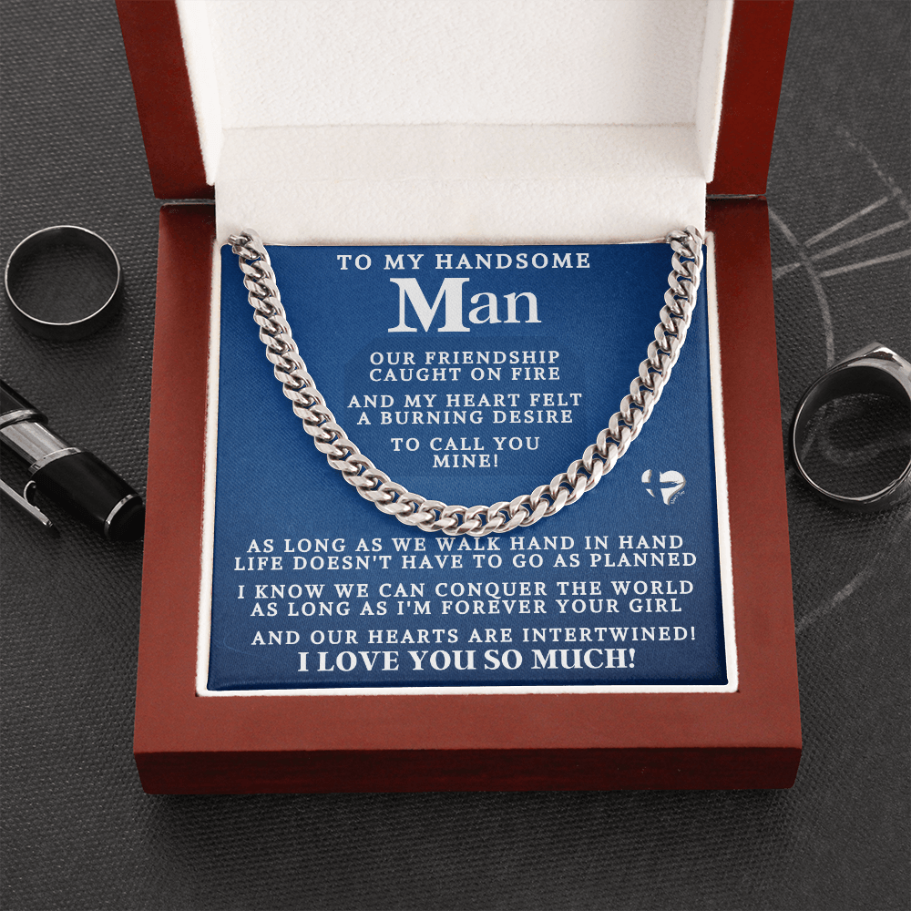 My Man - Conquer The World - Cuban Link Chain HGF#76CC Necklaces Stainless Steel Luxury Box 