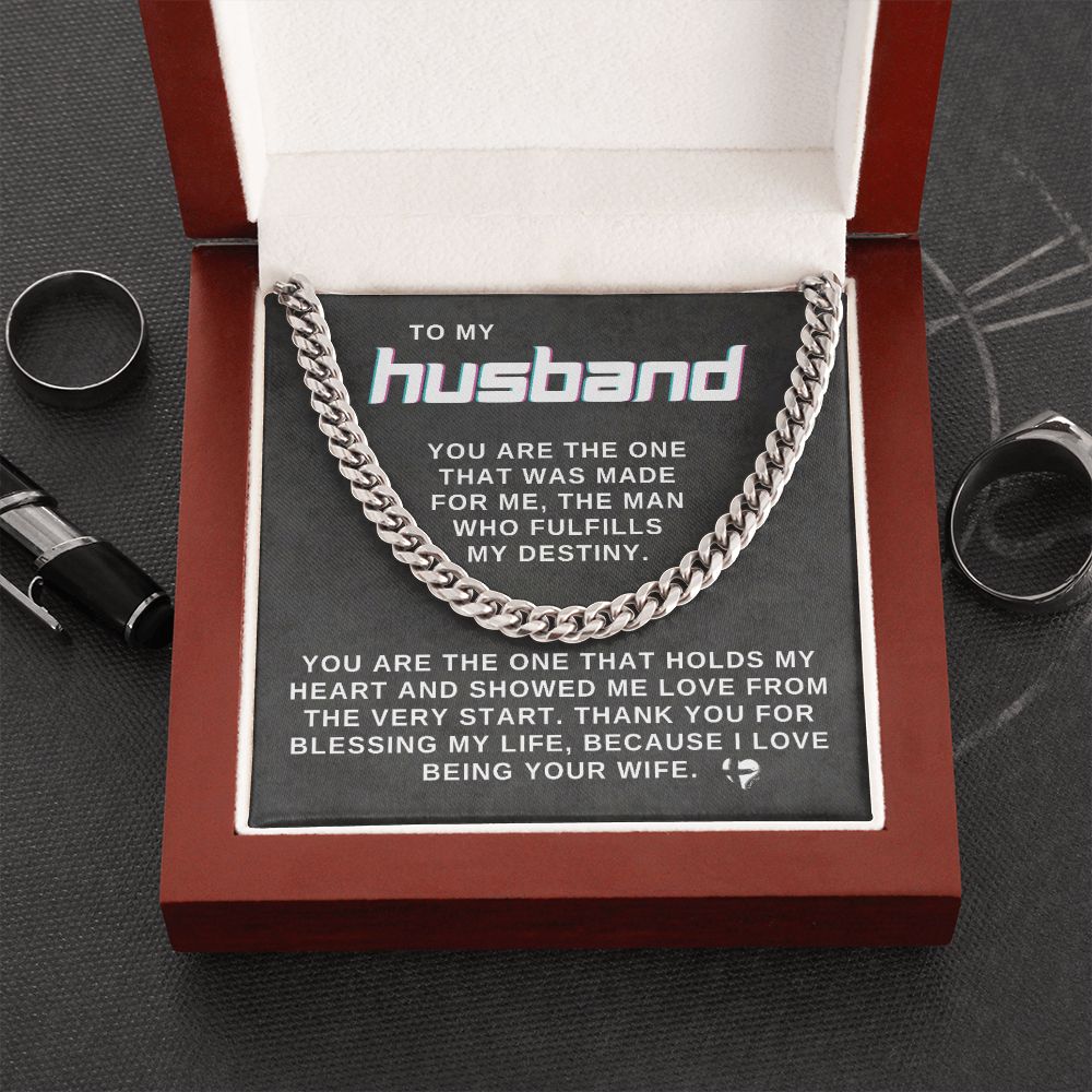 Husband - You're The One - Cuban Chain HGF#025CC2v3 Jewelry Stainless Steel Luxury Box 