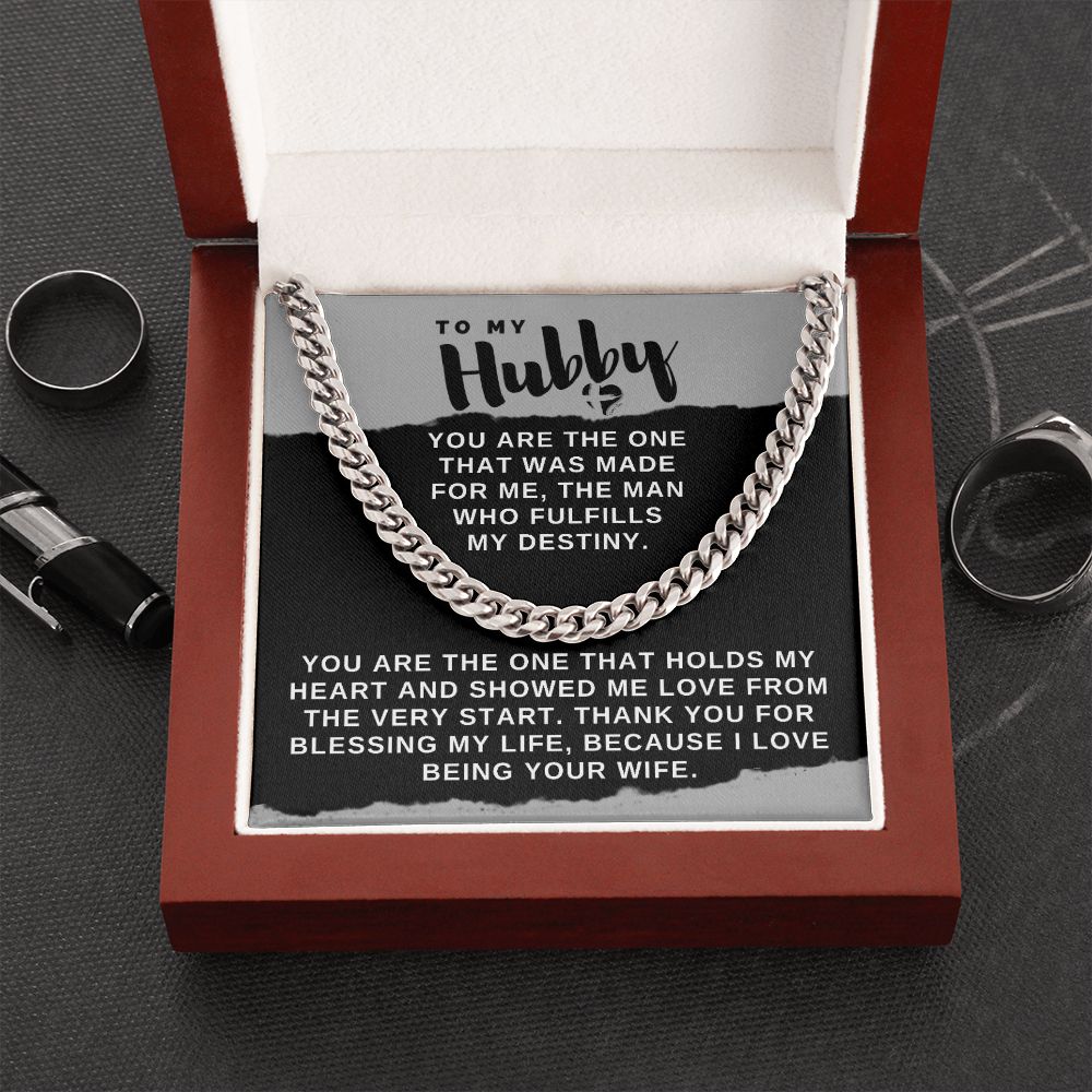 Hubby - You're The One - Cuban Chain Necklace HGF#025CC2v2 Jewelry Stainless Steel Luxury Box 