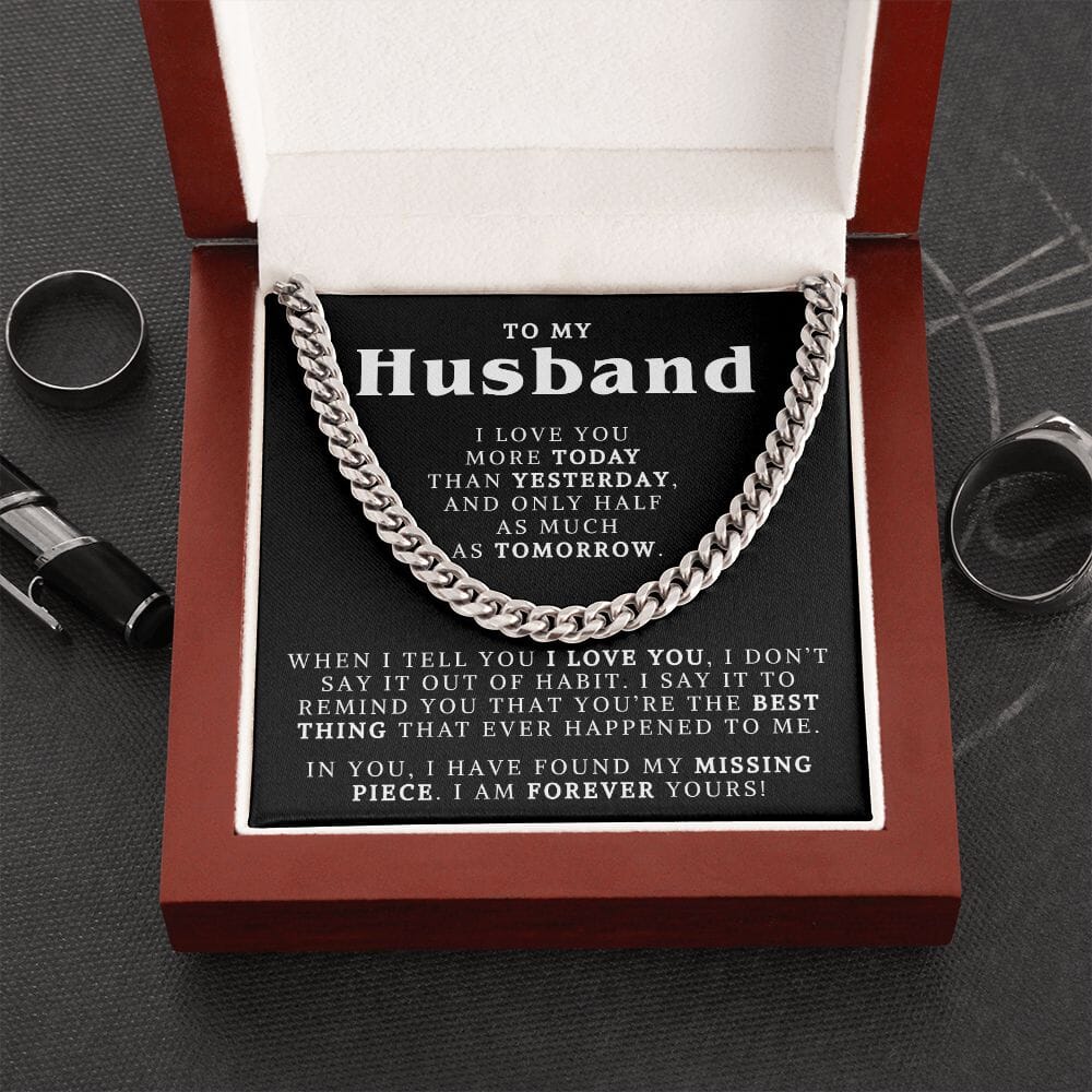Husband - When I Say I Love You - Cuban Chain HGF#265CC Jewelry Stainless Steel Luxury Box 