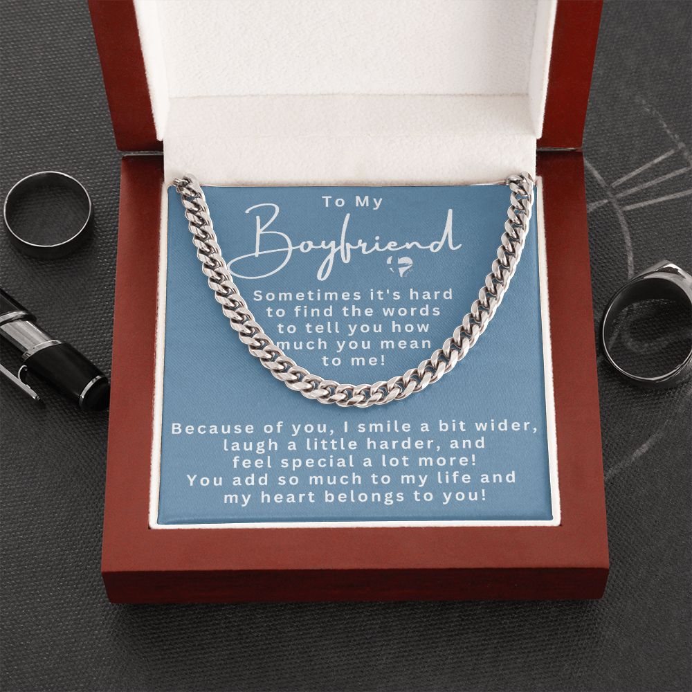 Boyfriend - My Heart Belongs To You - Cuban Chain HGF#191CC Jewelry Stainless Steel Luxury Box 