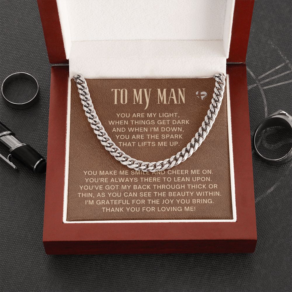 To My Man - The Spark In The Dark - Cuban Chain HGF#038RCC Jewelry Stainless Steel Luxury Box 