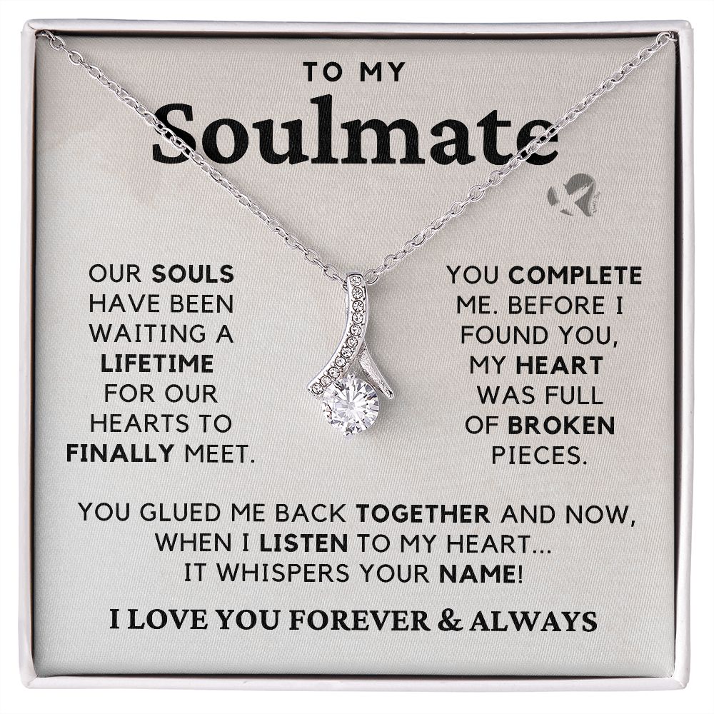 HGF#222AB Soulmate - My Heart Whispers Jewelry 14K White Gold Finish Standard Box 