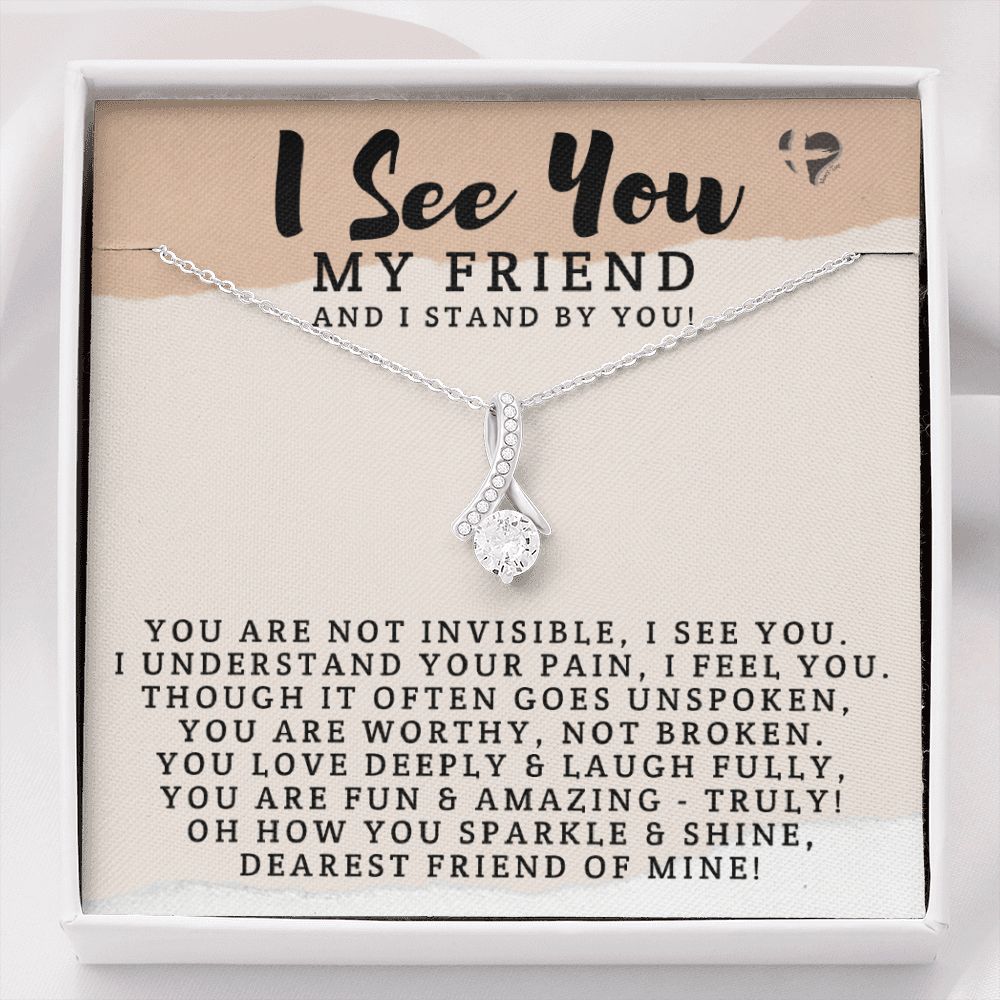 My Friend - I See You - Alluring Beauty HGF#7 Jewelry 14K White Gold Finish Standard Box 