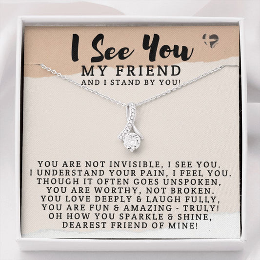 My Friend - I See You - Alluring Beauty HGF#7 Jewelry 14K White Gold Finish Standard Box 