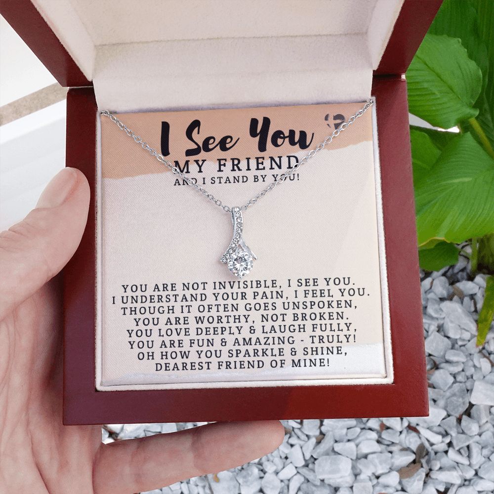 My Friend - I See You - Alluring Beauty HGF#7 Jewelry 14K White Gold Finish Luxury Box 