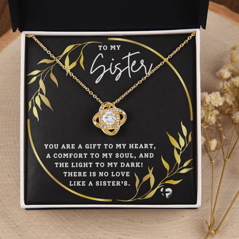 There's No Love Like A Sister - Love Knot Necklace HGF#177LK Jewelry 18K Yellow Gold Finish Standard Box 
