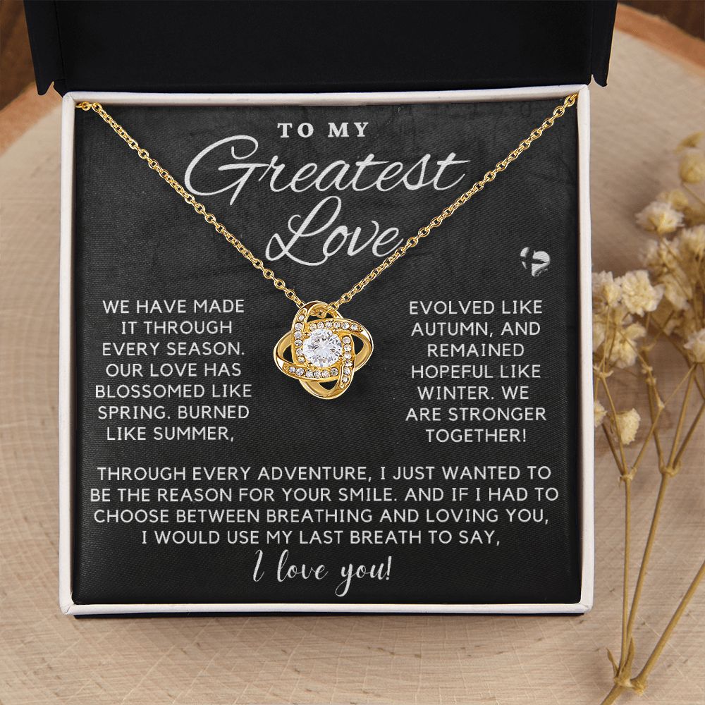 Greatest Love - Through The Seasons - Love Knot HGF#216LKf Jewelry 18K Yellow Gold Finish Standard Box 