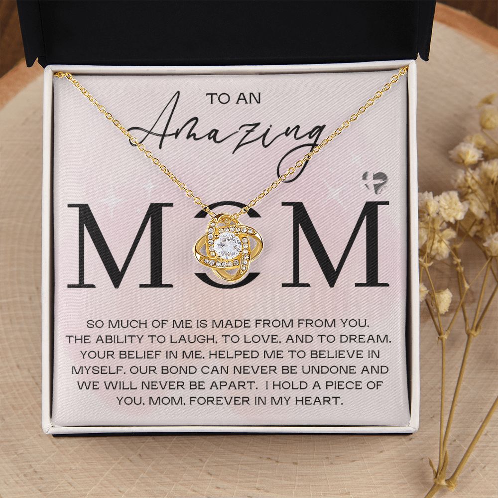 To An Amazing Mom - A Piece of You - Love Knot HGF#179LK Jewelry 18K Yellow Gold Finish Standard Box 