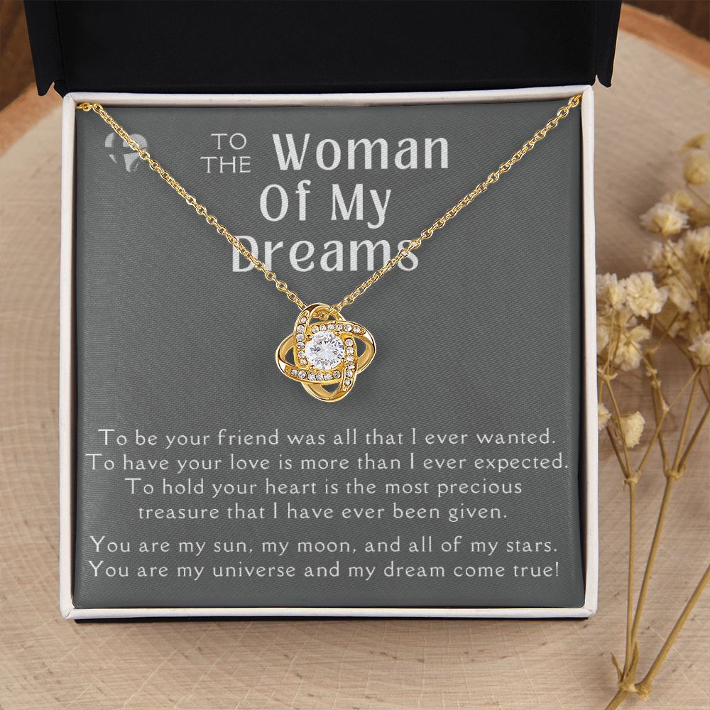 Woman Of My Dreams - My Universe - Love Knot HGF#170LK Jewelry 18K Yellow Gold Finish Standard Box 