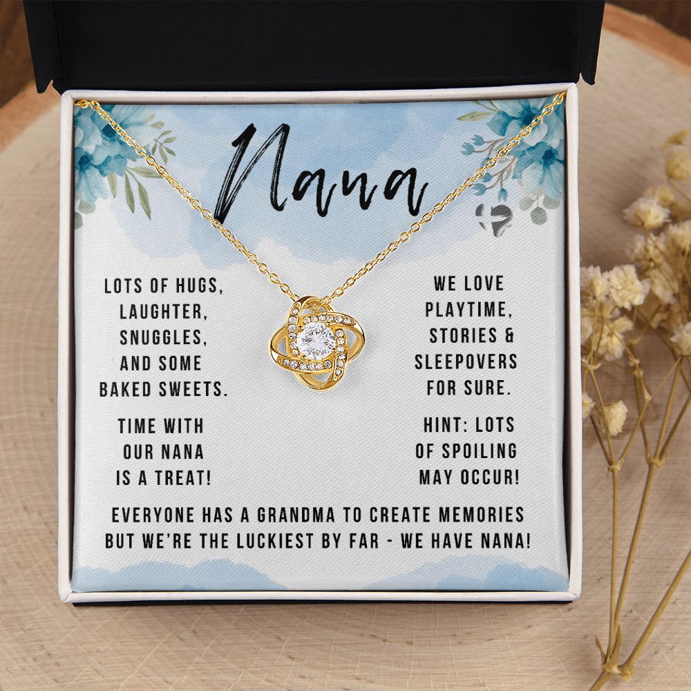 For Nana - The Luckiest By Far - Love Knot HGF#147LK Jewelry 18K Yellow Gold Finish Standard Box 