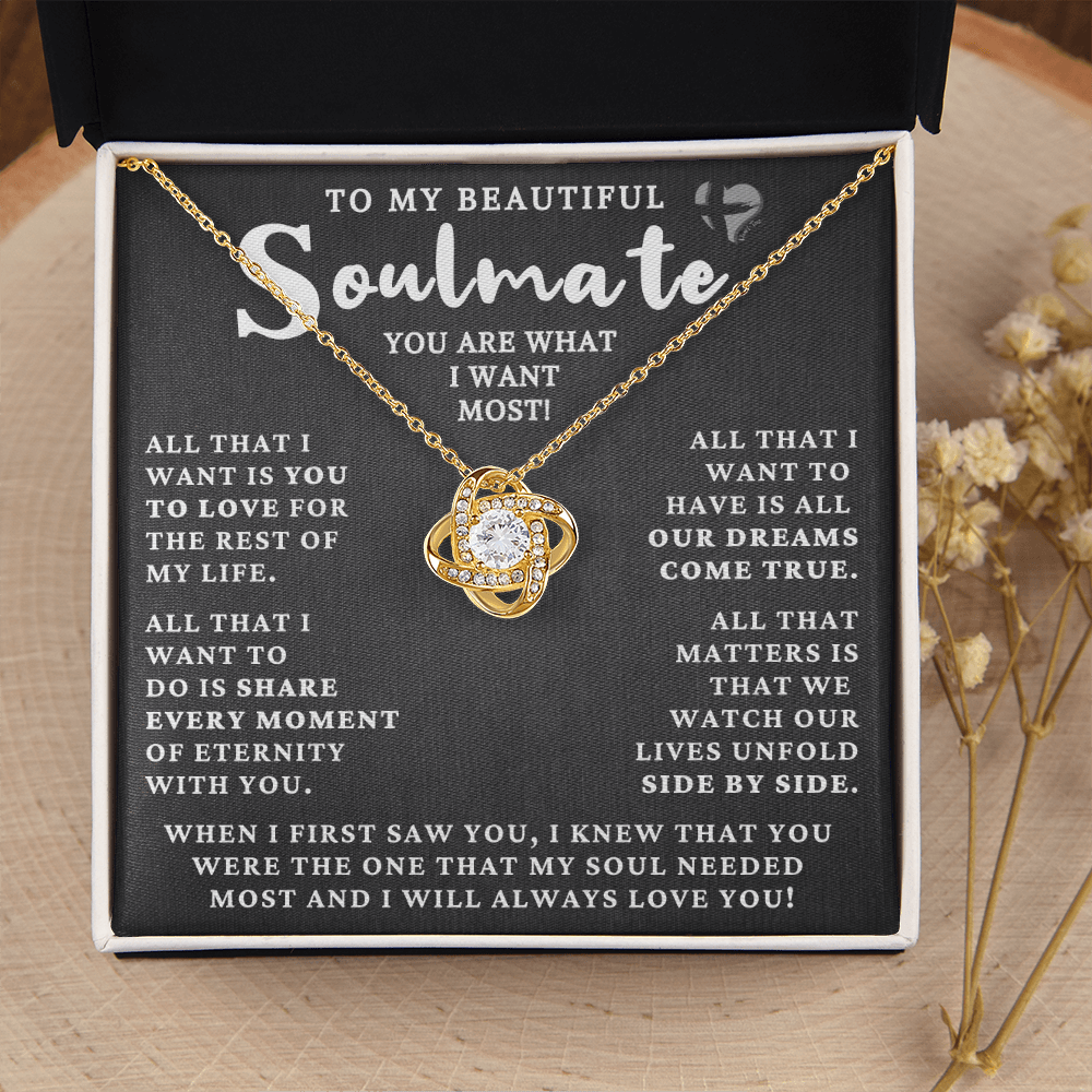 Soulmate - What I Want Most - Love Knot S&G HGF#139LK Jewelry 18K Yellow Gold Finish Standard Box 