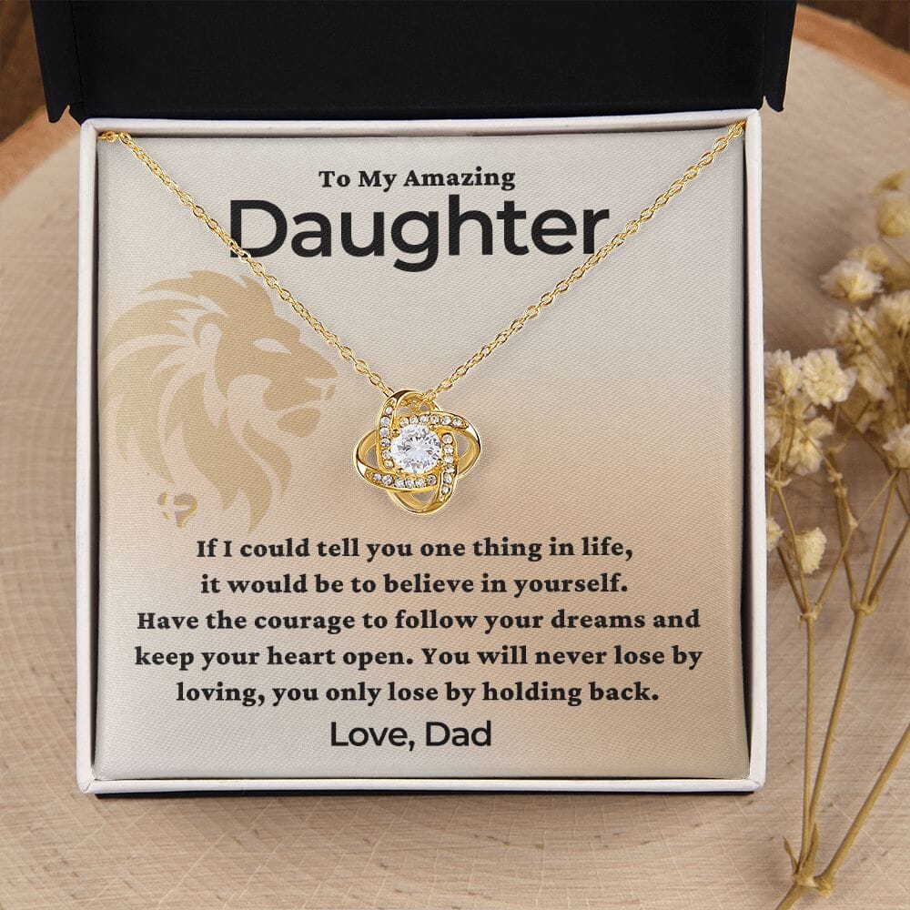 Daughter - You'll Never Lose By Loving - Love Knot HGF#226LK Jewelry 18K Yellow Gold Finish Standard Box 