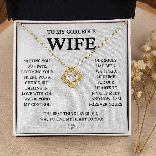Wife - Lifetime of Love - Love Knot Necklace HGF#228LK-P2V6 Jewelry 18K Yellow Gold Finish Standard Box 
