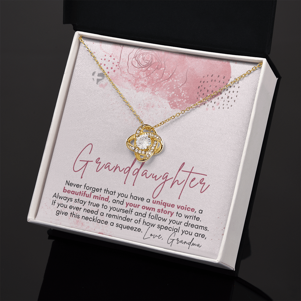 Granddaughter Keepsake - Write Your Own Story - Love Knot S&G HGF#131LKb2 Jewelry 18K Yellow Gold Finish Standard Box 